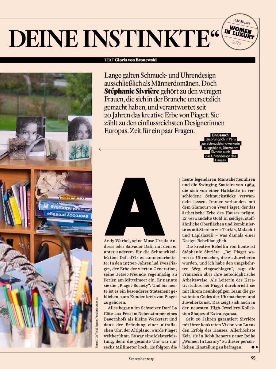 Piaget featured in Robb Report, No. 40