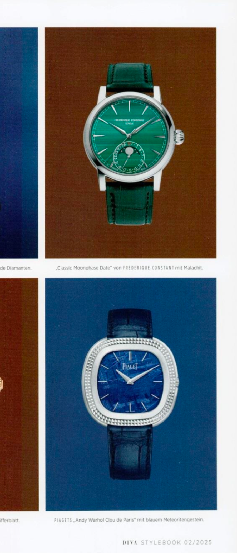 Frederique Constant & Piaget featured in Diva, Sommer 2025