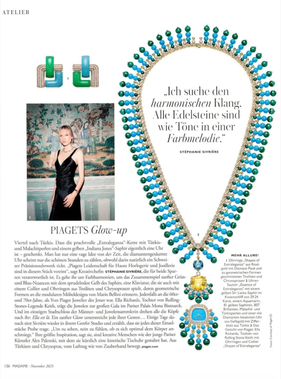 Piaget featured in Madame, November 2025