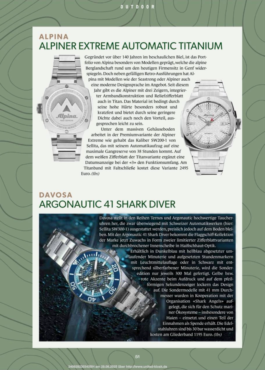 Alpina featured in Armband Uhren, 04/25