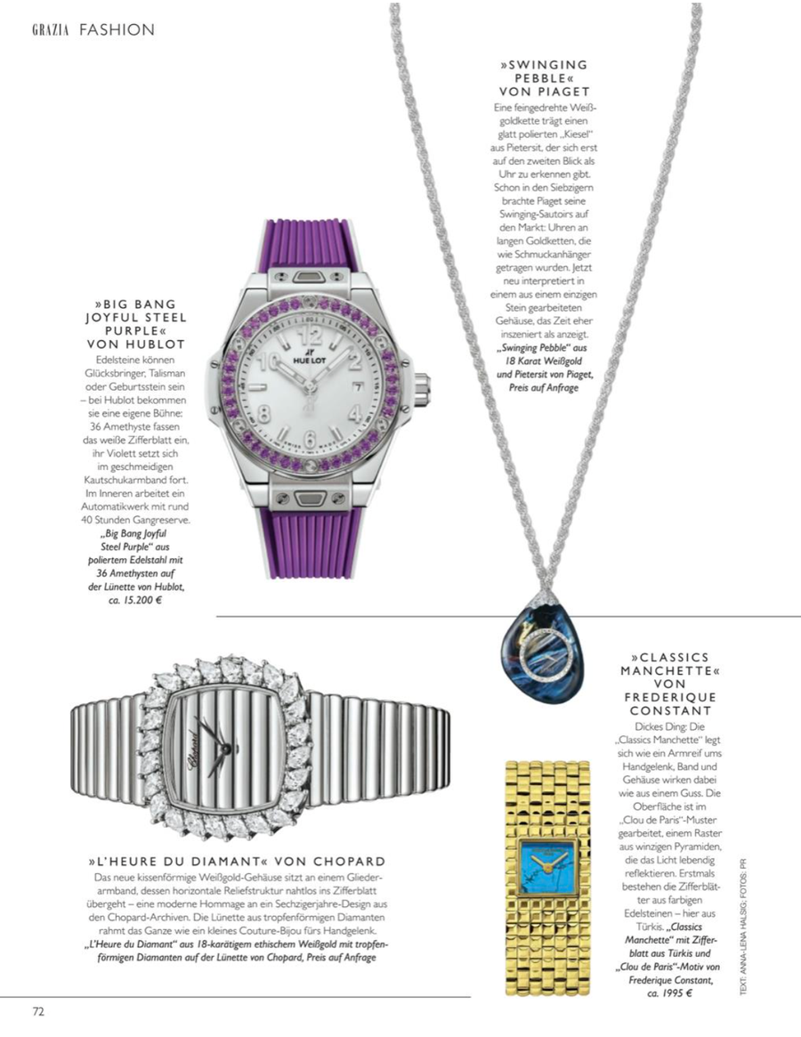 Piaget & FC featured in Grazia, No. 10/2026