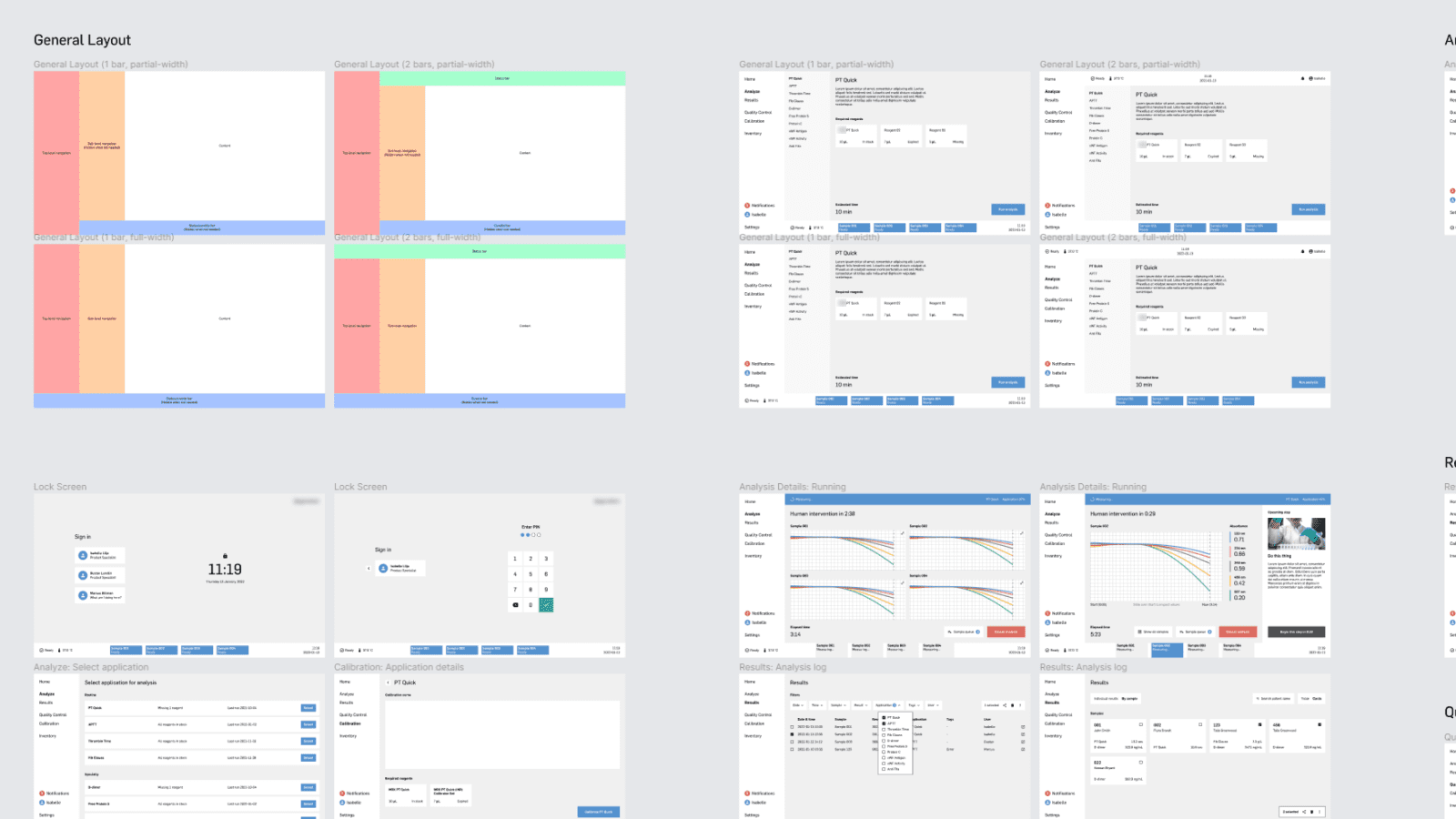 Screenshot of design software during early mockups.