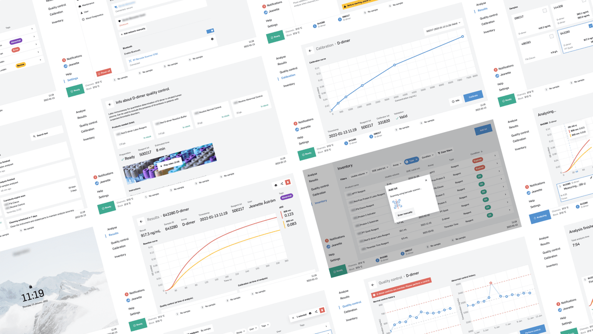 Showcase featuring various screens in a grid