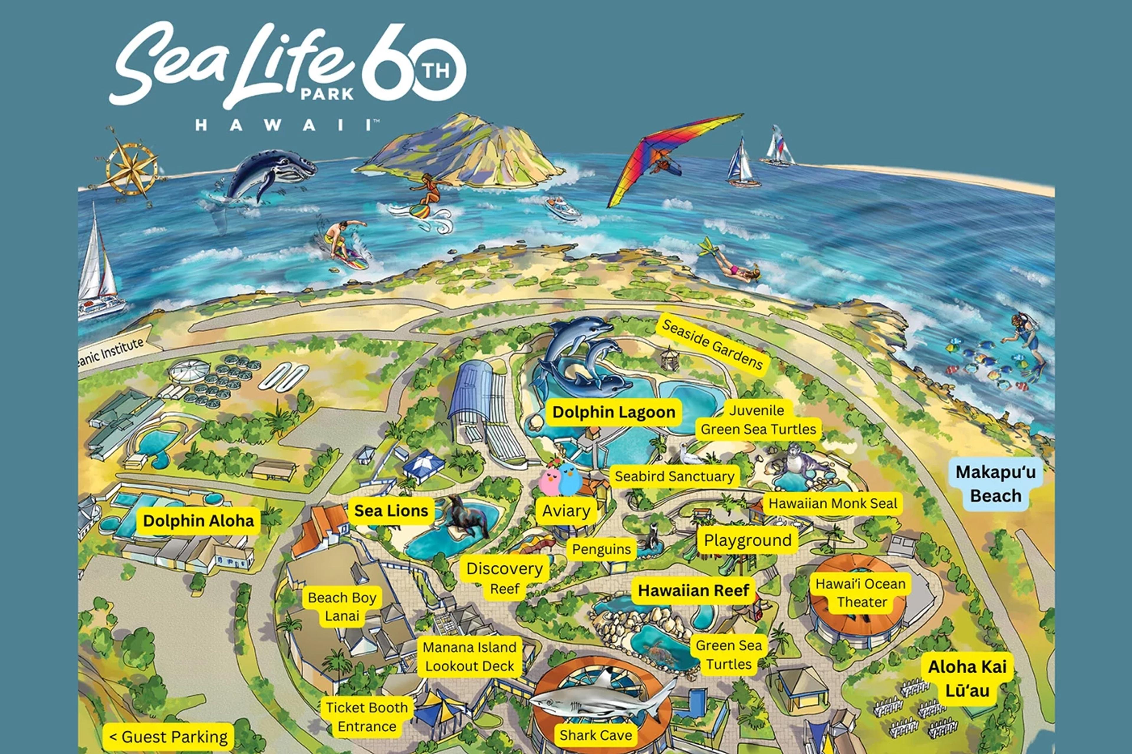 Illustrated map of Sea Life Park