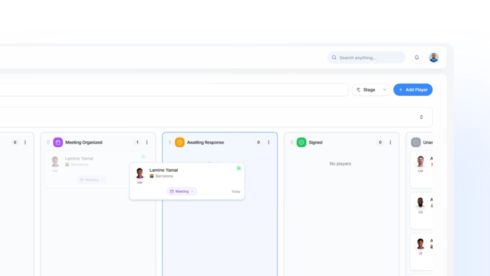 ATHLIVO Stage Pipeline Kanban View