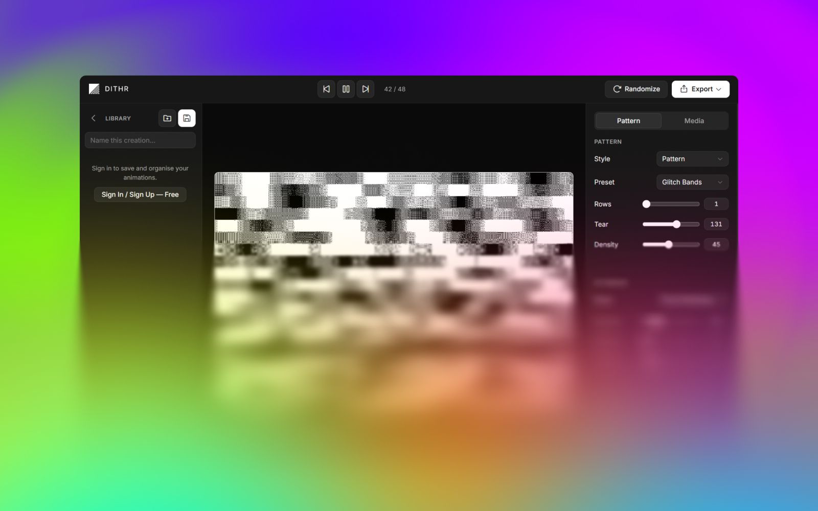 Dithr screenshot