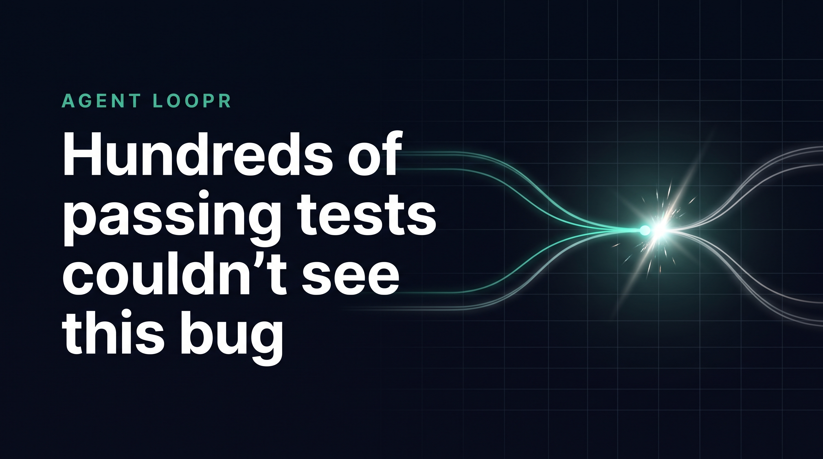 Agent Loopr: Hundreds of passing tests couldn't see this bug — two process threads racing toward the same point and colliding