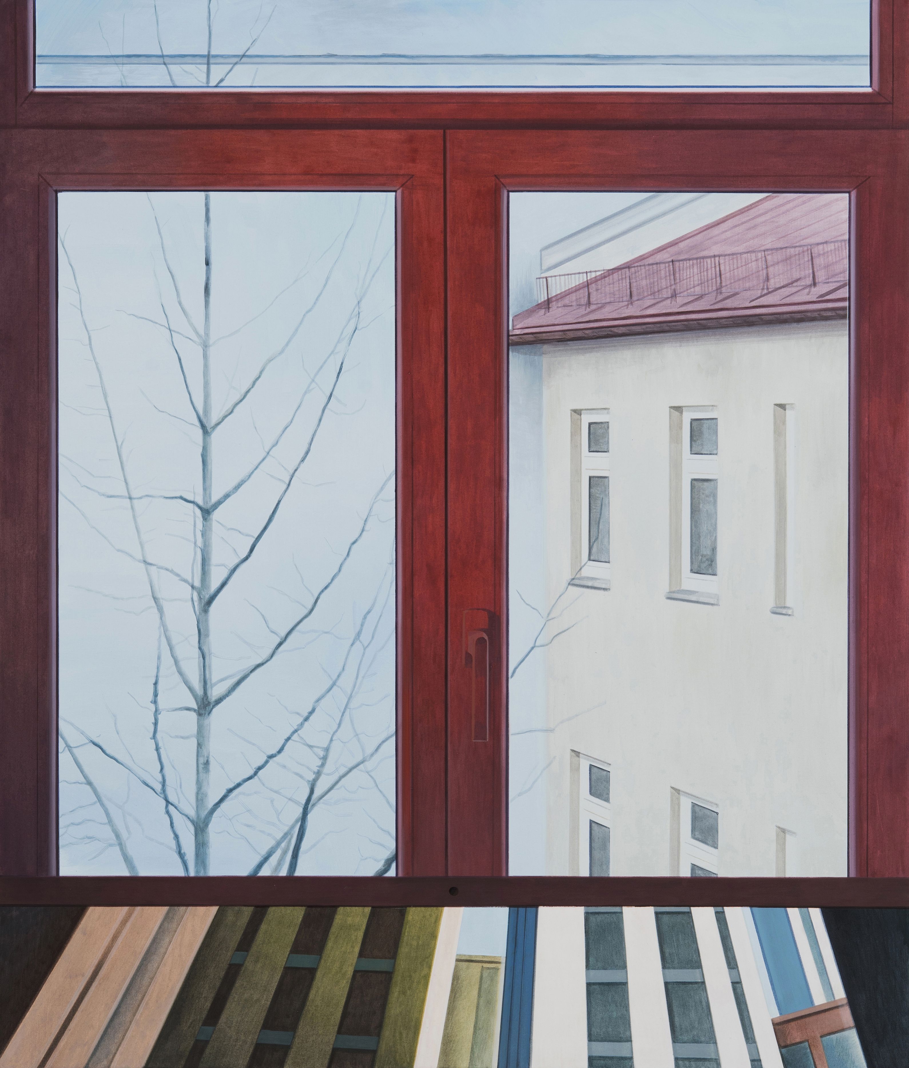 Painting of a window and a screen