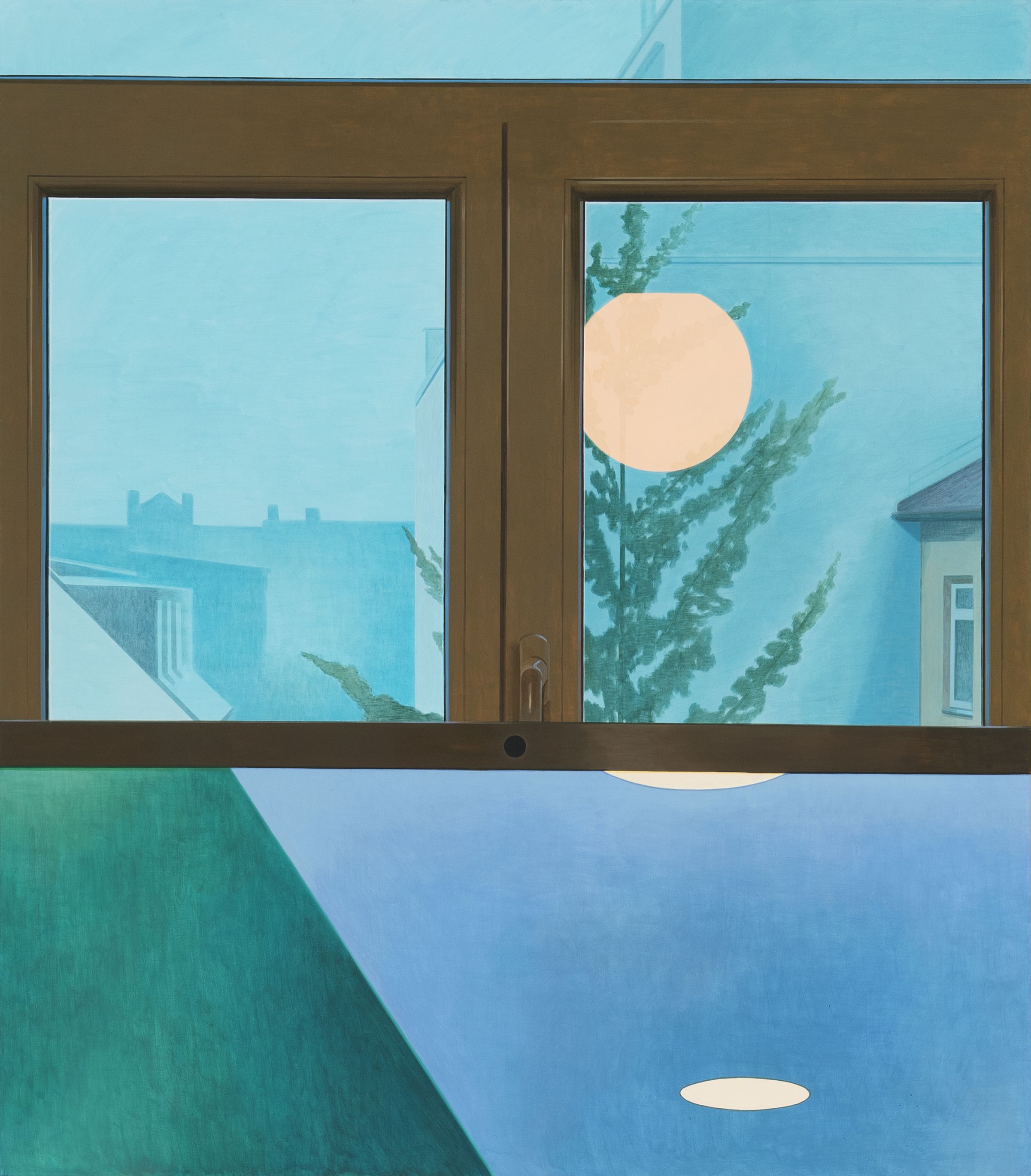 A Painting of a window and a computer screen