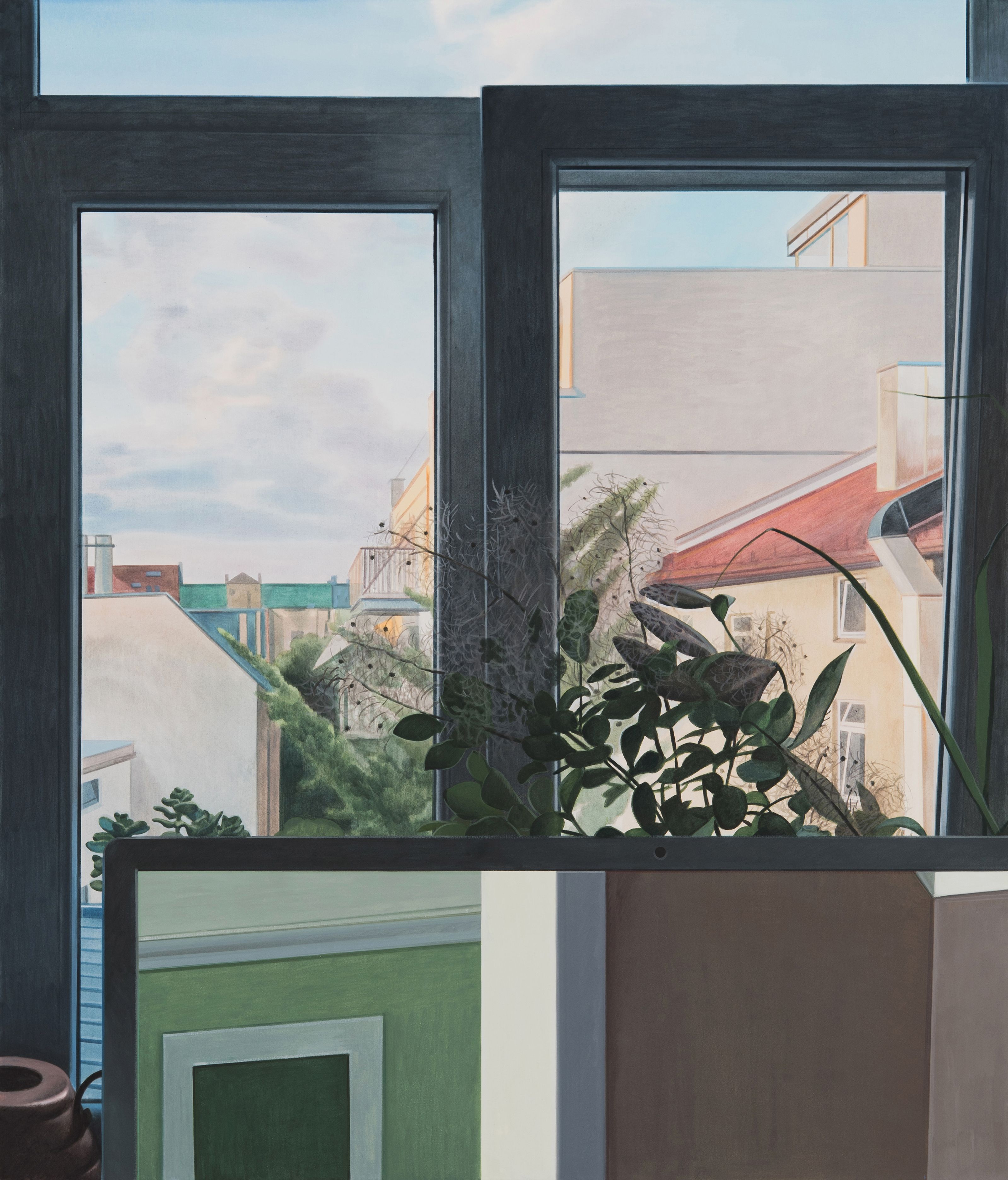 Painting of a window and a screen