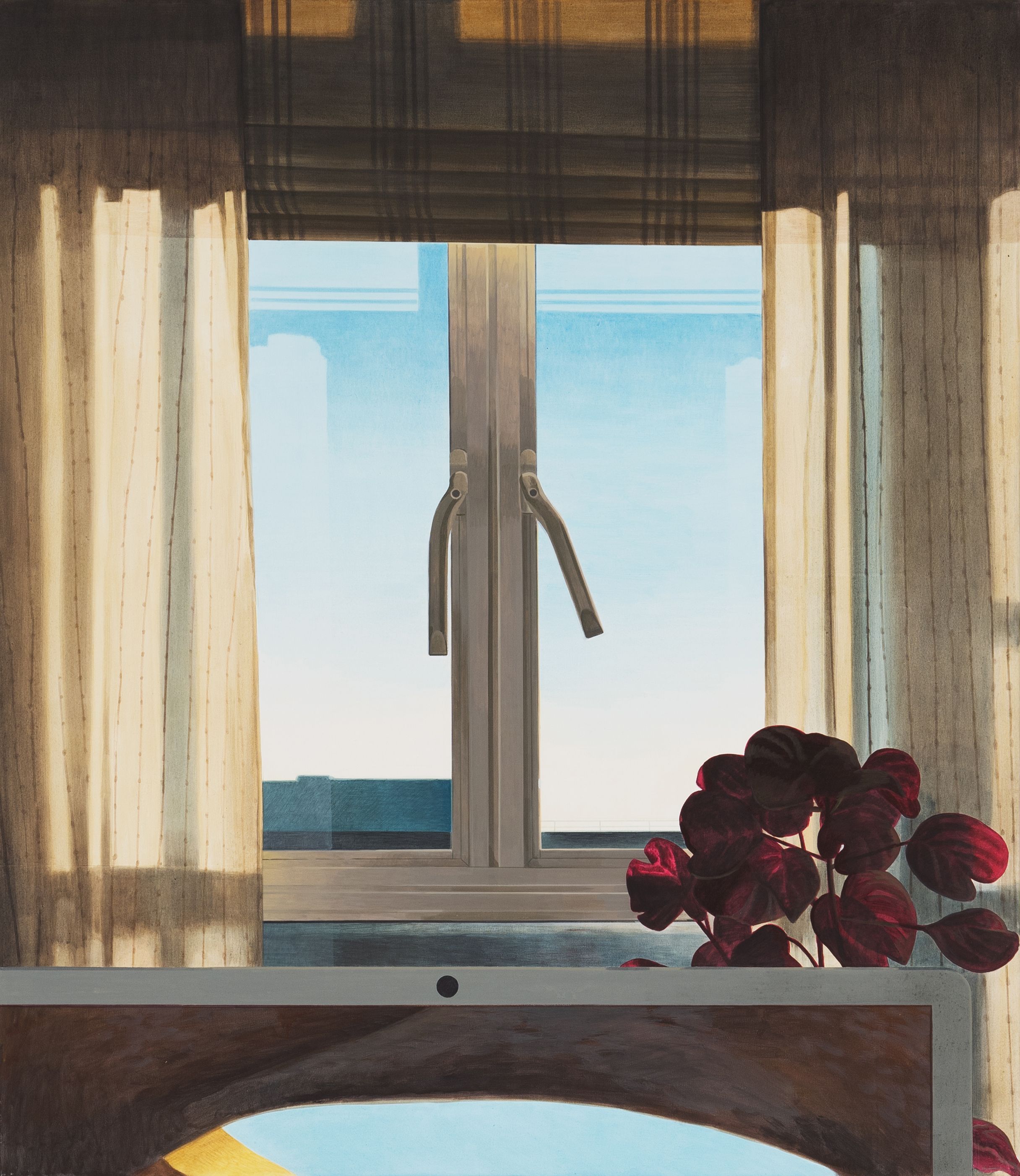 A Painting of a window and a computer screen