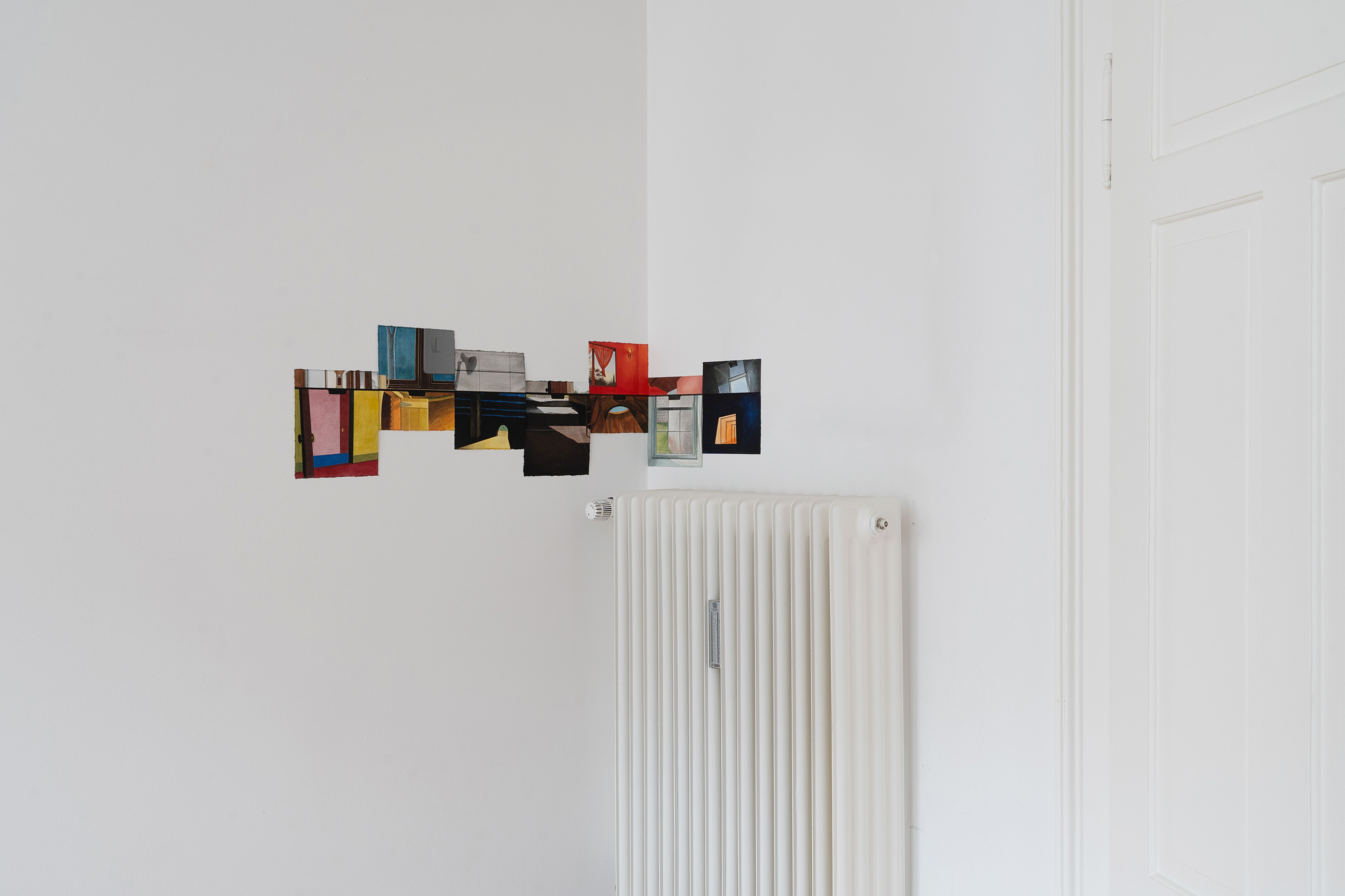 Installation shot of a painting in a domestic setting