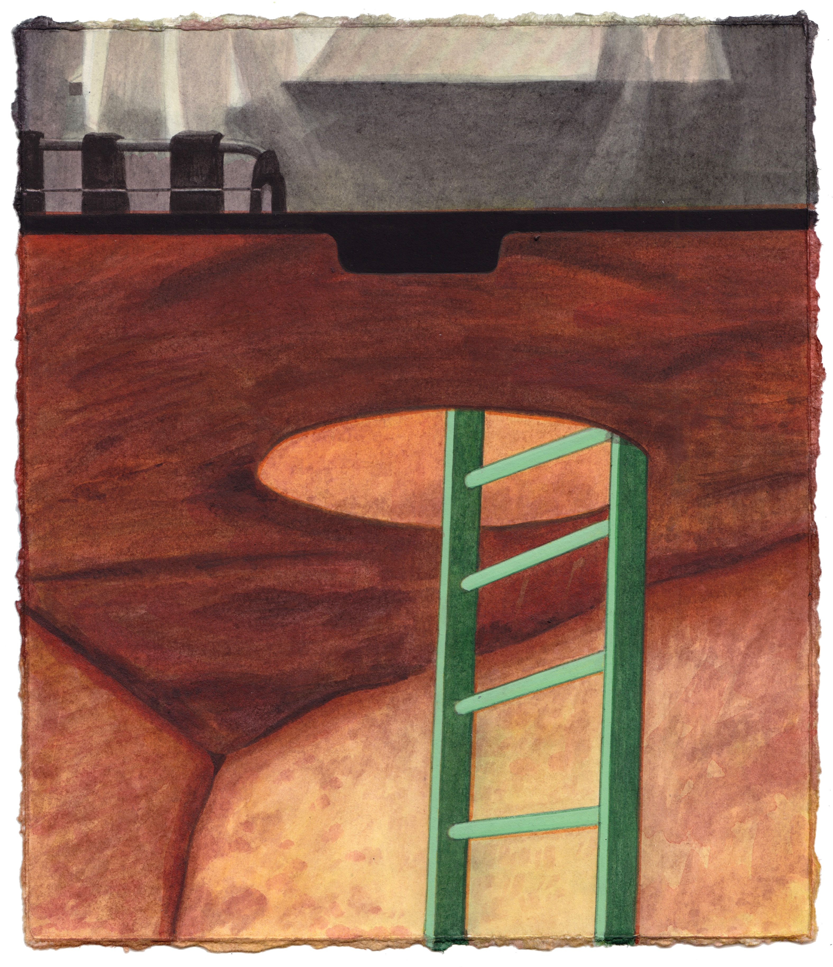 painting of a green ladder