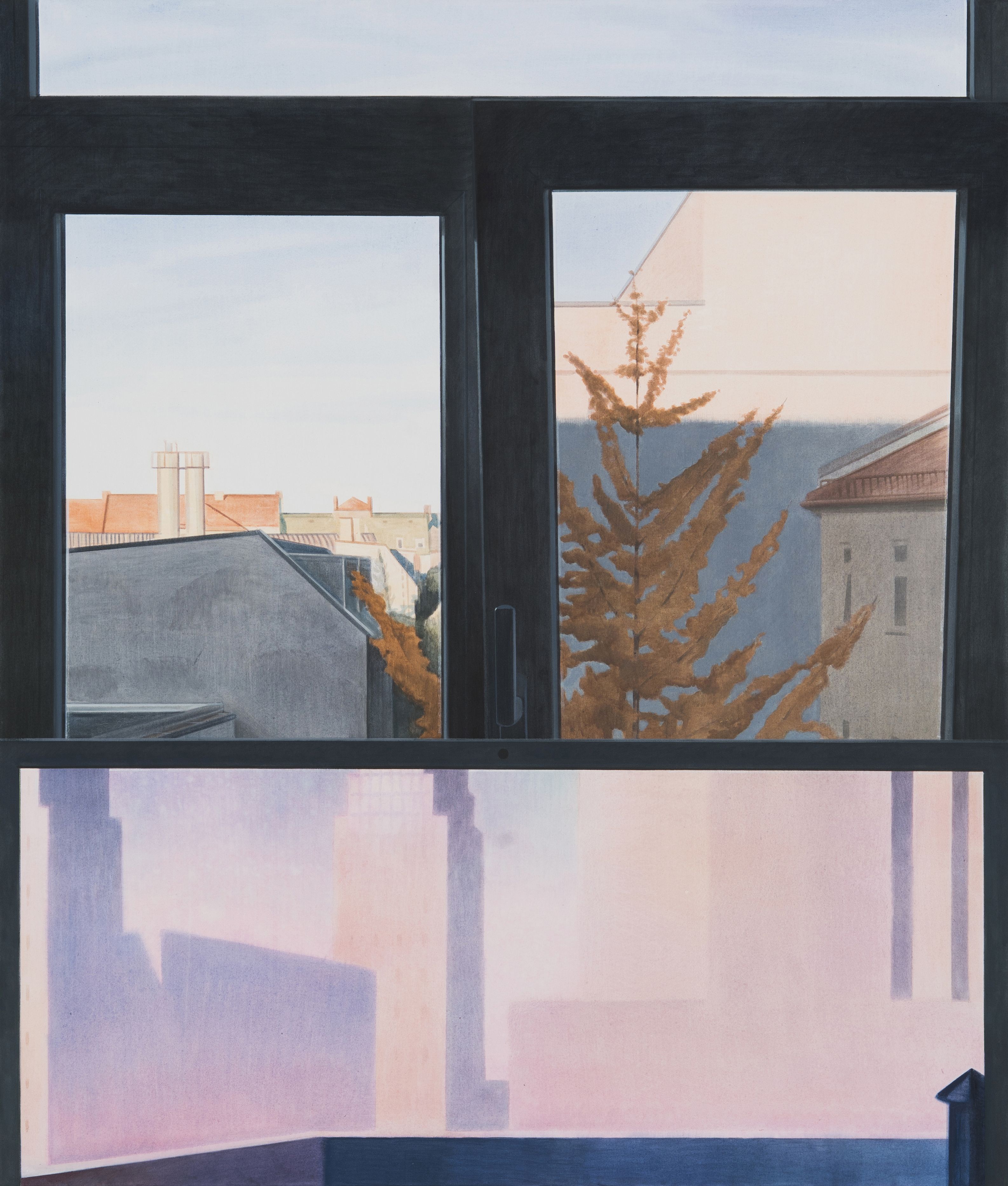 Painting of a window and a screen