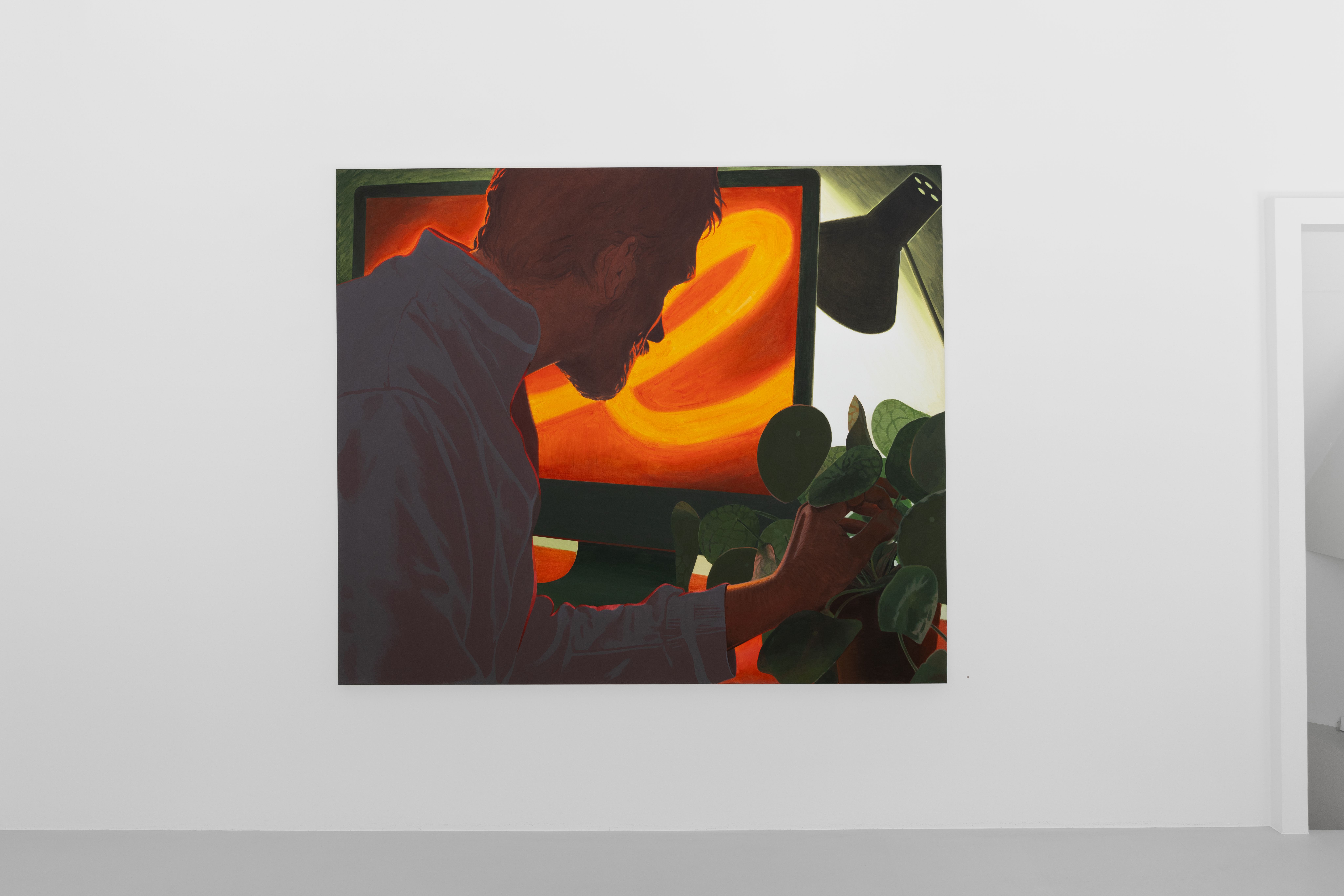 Exhibition view of a large scale figurative painting