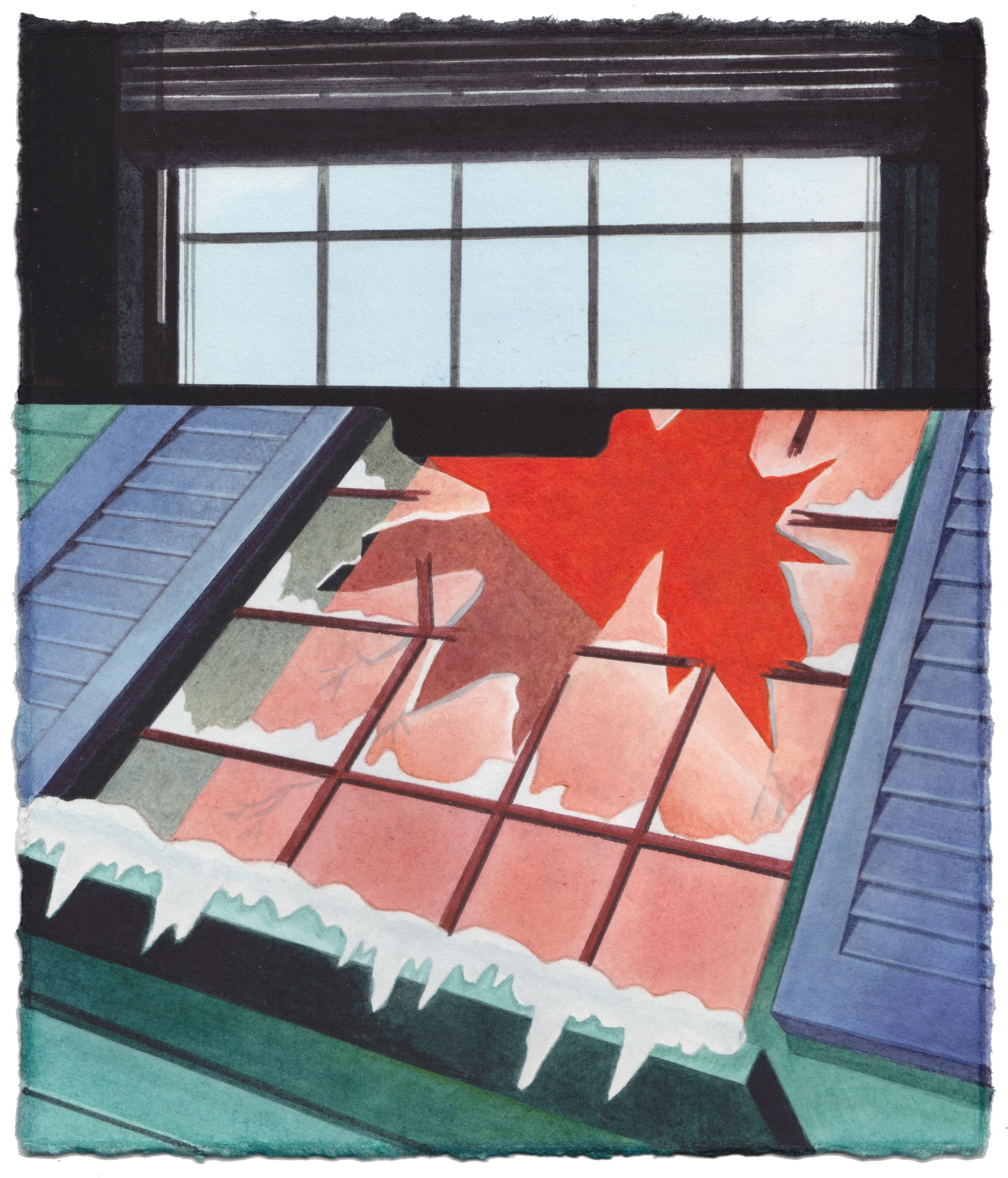 painting of a broken window