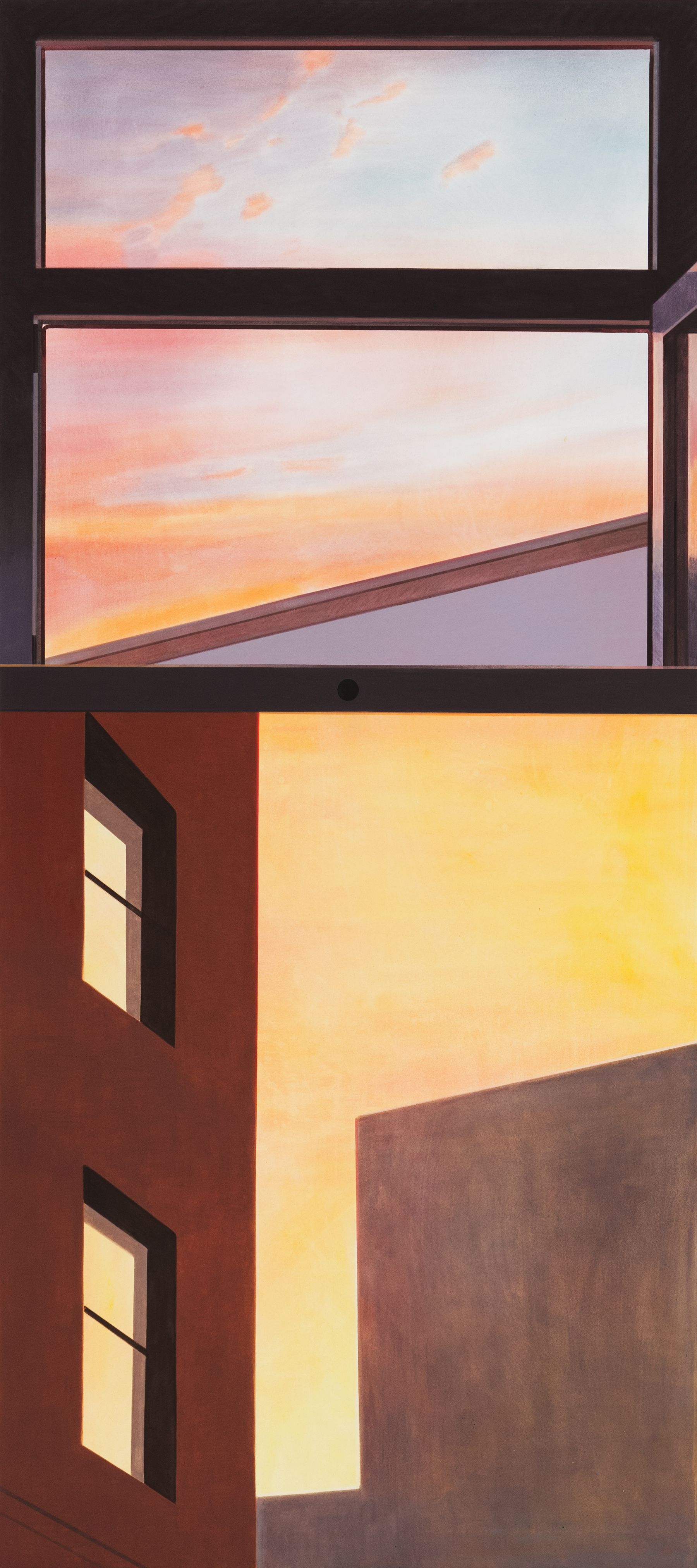 A Painting of a window and a computer screen