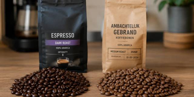 Zijn ambachtelijk gebrande koffiebonen het prijsverschil met de supermarkt waard? Ontdek de verschillen in versheid, smaak en prijs-kwaliteit!