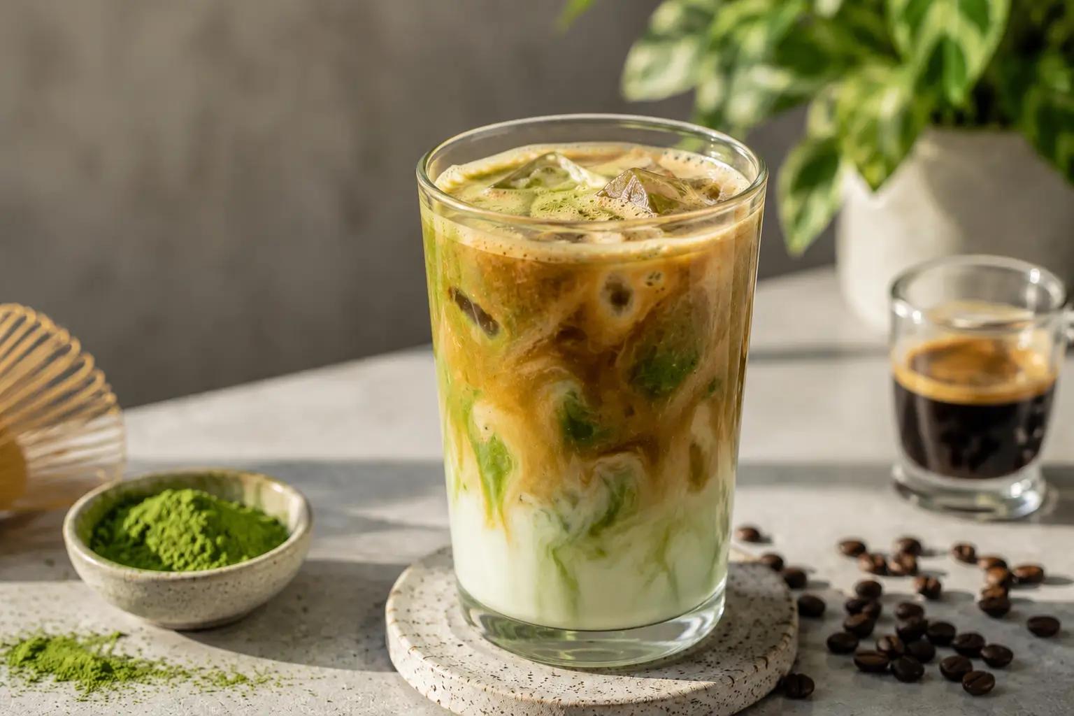Dirty matcha latte: de perfecte combinatie van matcha en espresso