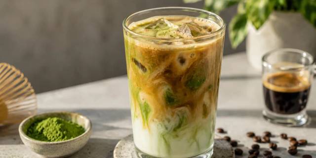 Dirty matcha latte: de perfecte combinatie van matcha en espresso
