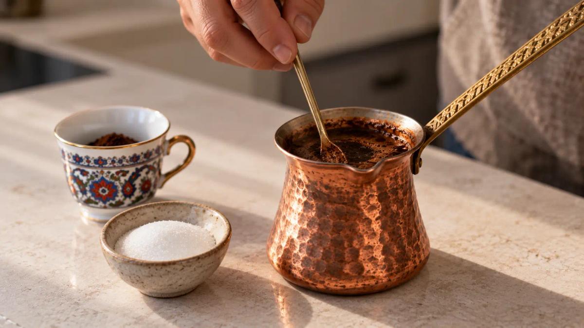 Suiker en koffie Turkse koffie