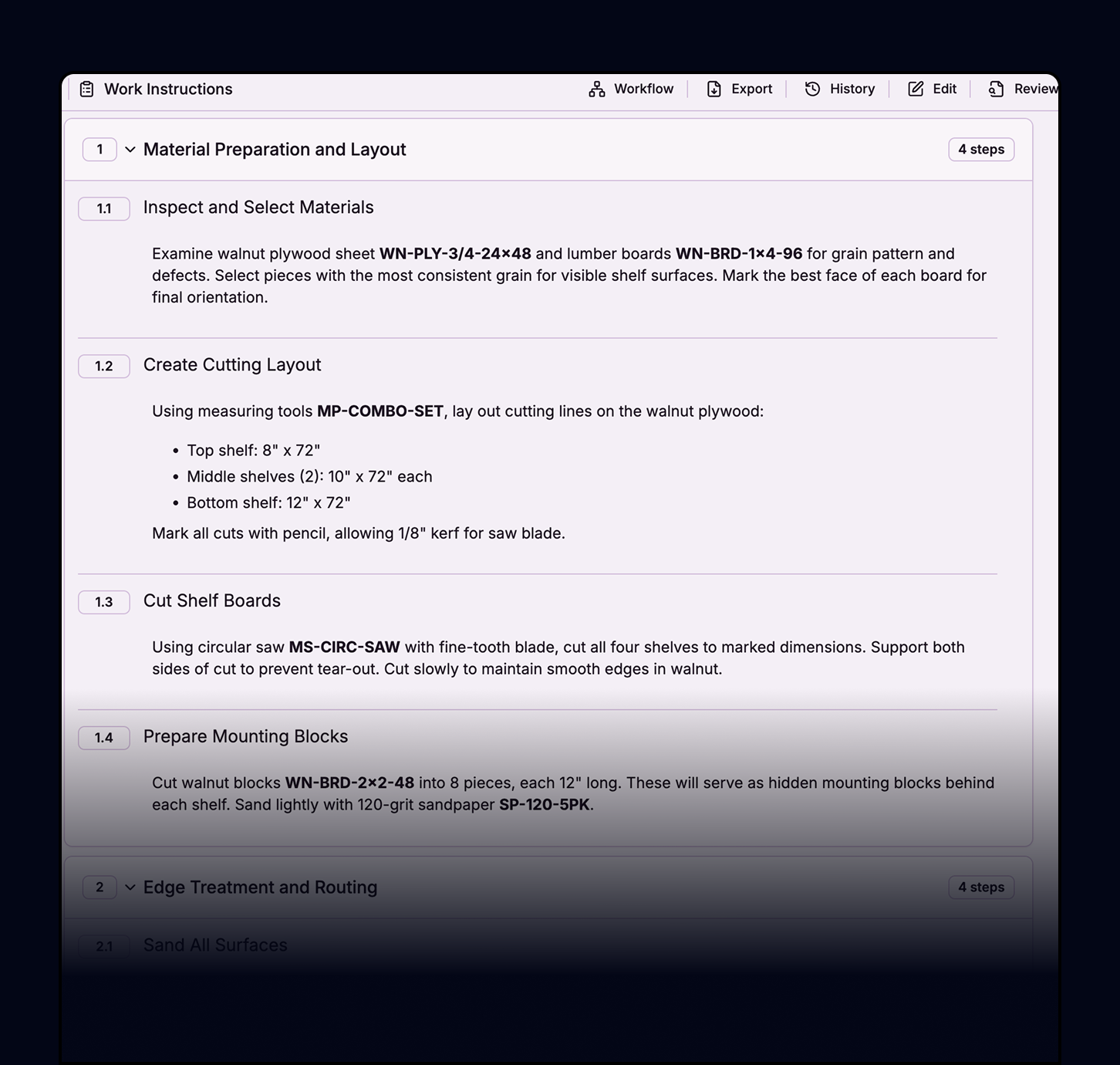 Work Instructions
