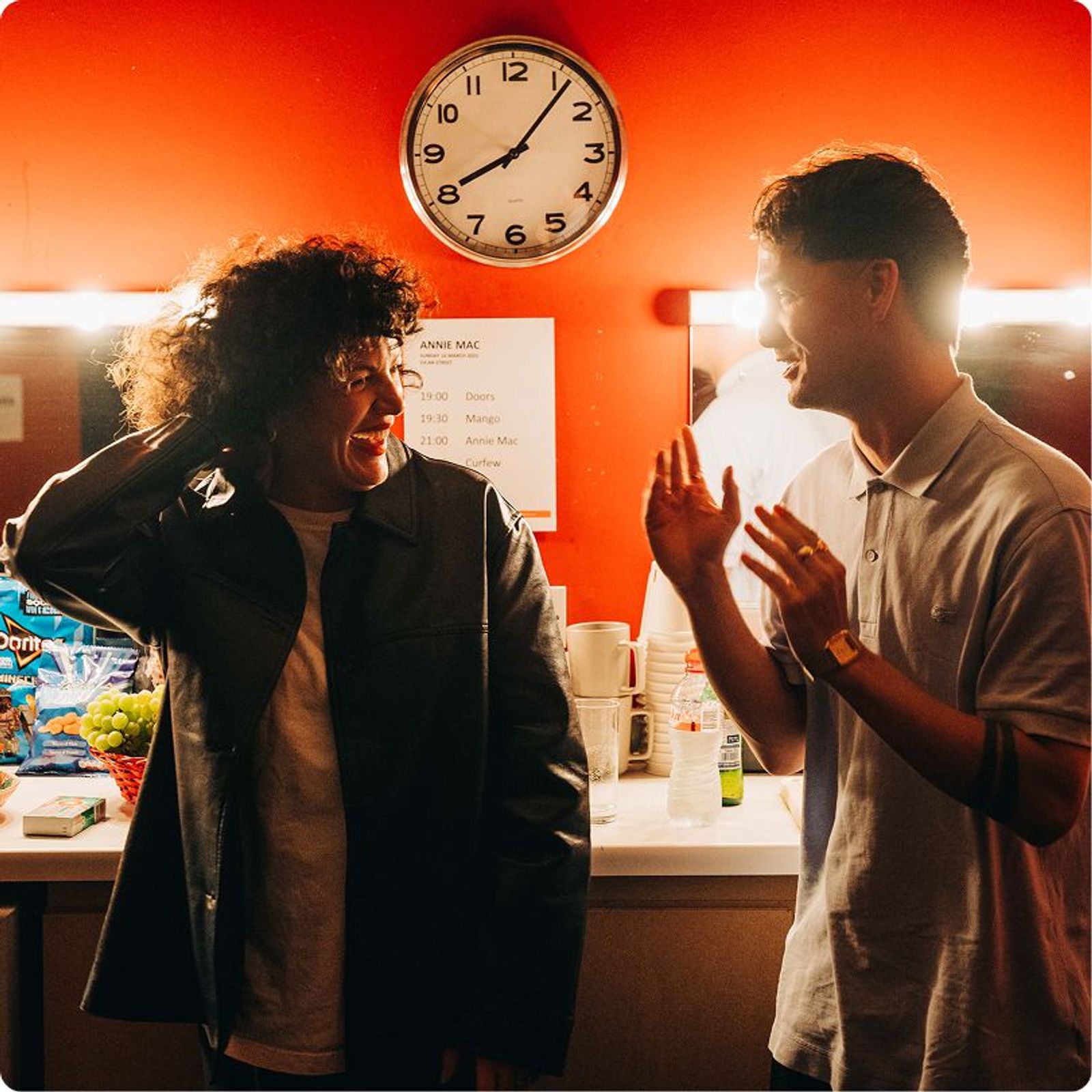 Annie and Nick Grimshaw backstage