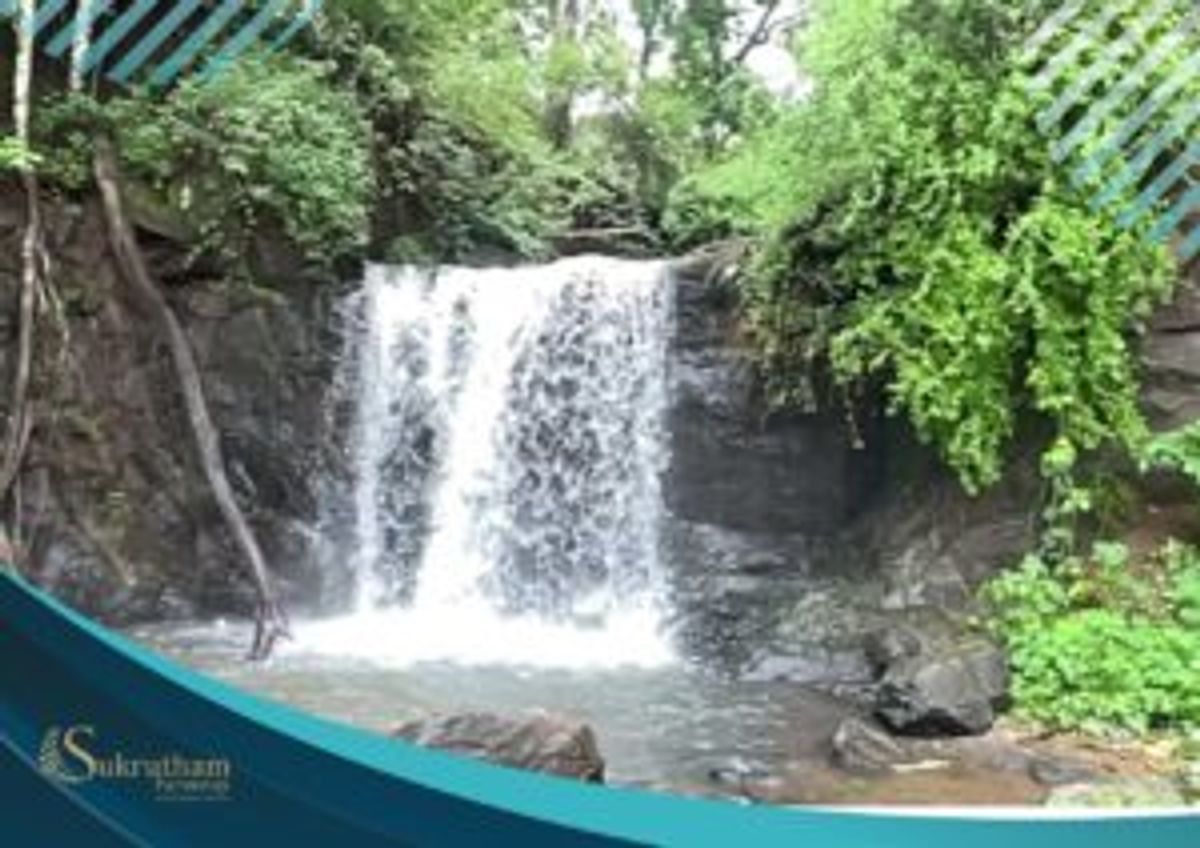 Waterfall around Sukrutham Farmstay