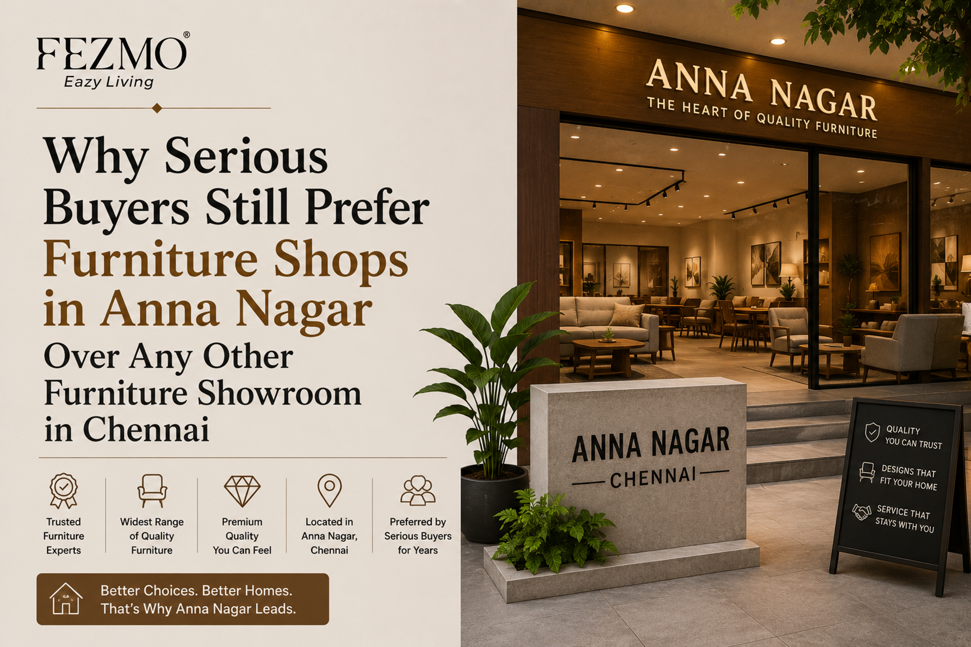 Why Serious Buyers Still Prefer Furniture Shops in Anna Nagar Over Any Other Furniture Showroom in Chennai