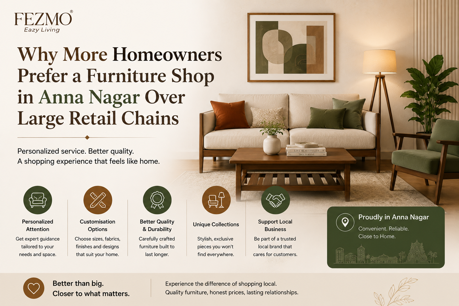 Why More Homeowners Prefer a Furniture Shop in Anna Nagar Over Large Retail Chains