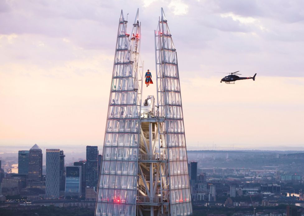 SUPERMAN SOARS ABOVE LONDON IN FIRST-EVER SKYLINE SCULPTURE AT THE SHARD