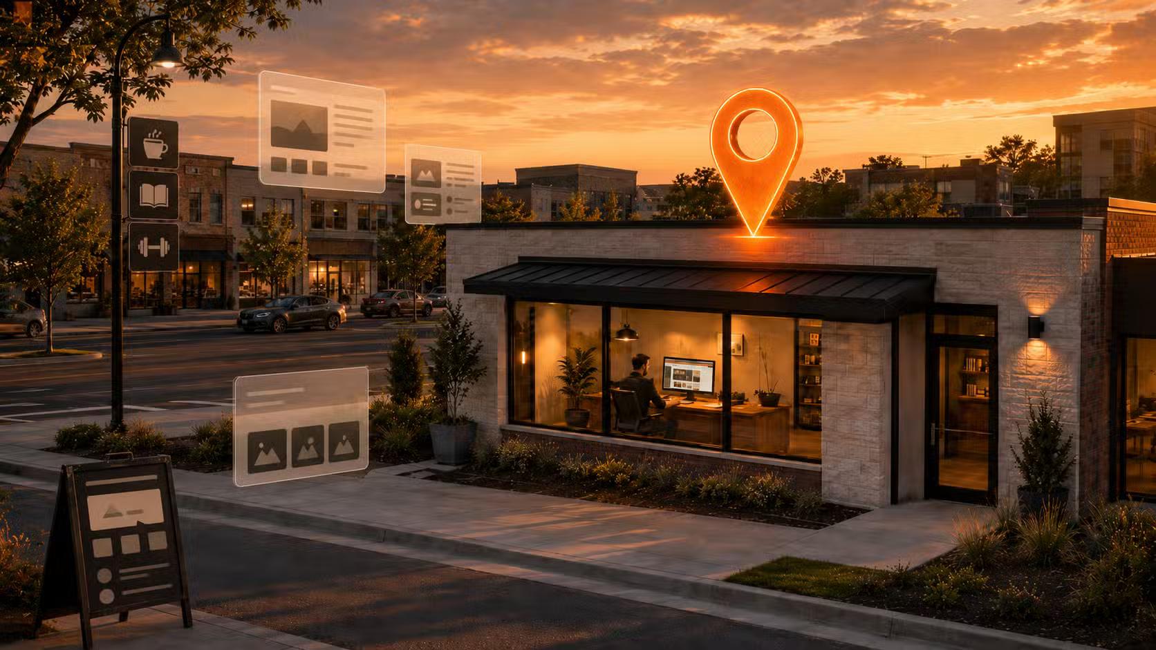 Midlothian growing neighborhood with a map pin marking a local web design studio