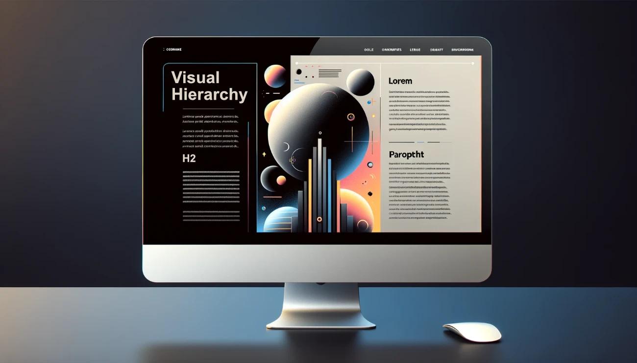 modern website demonstrating visual hierarchy