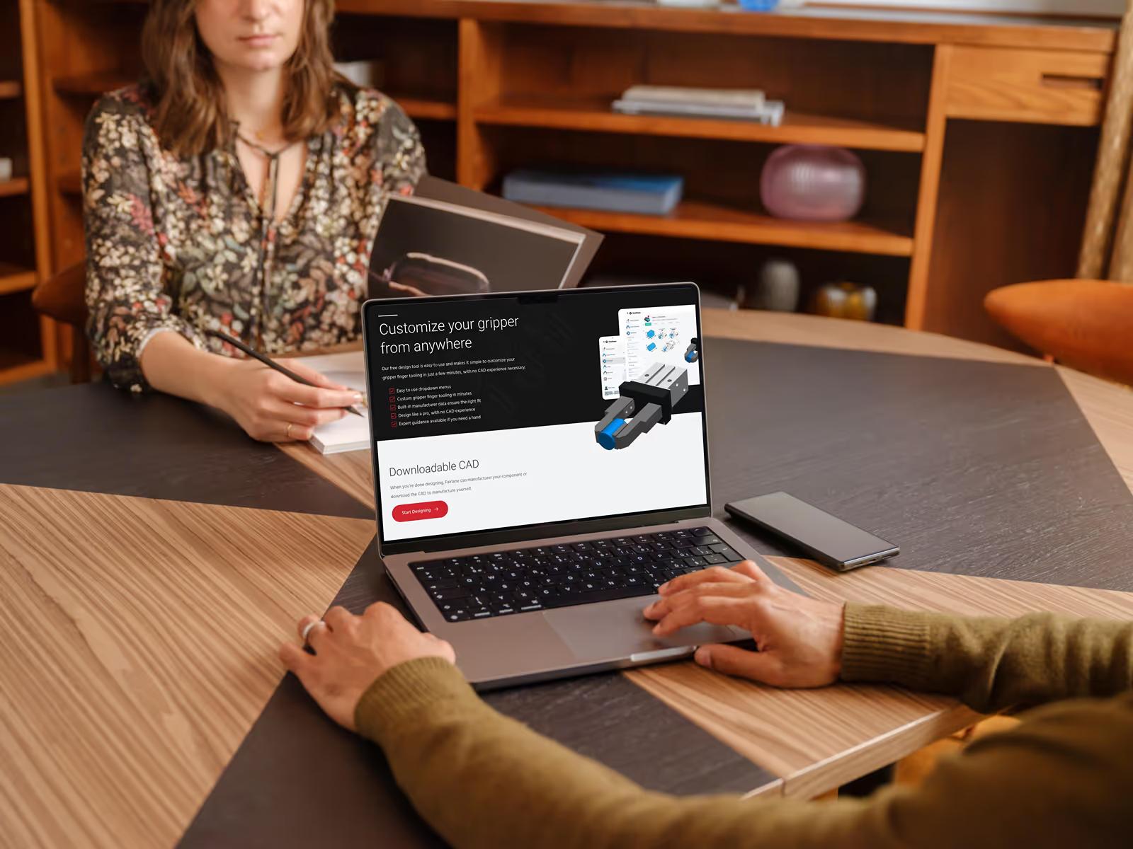 person looking at website