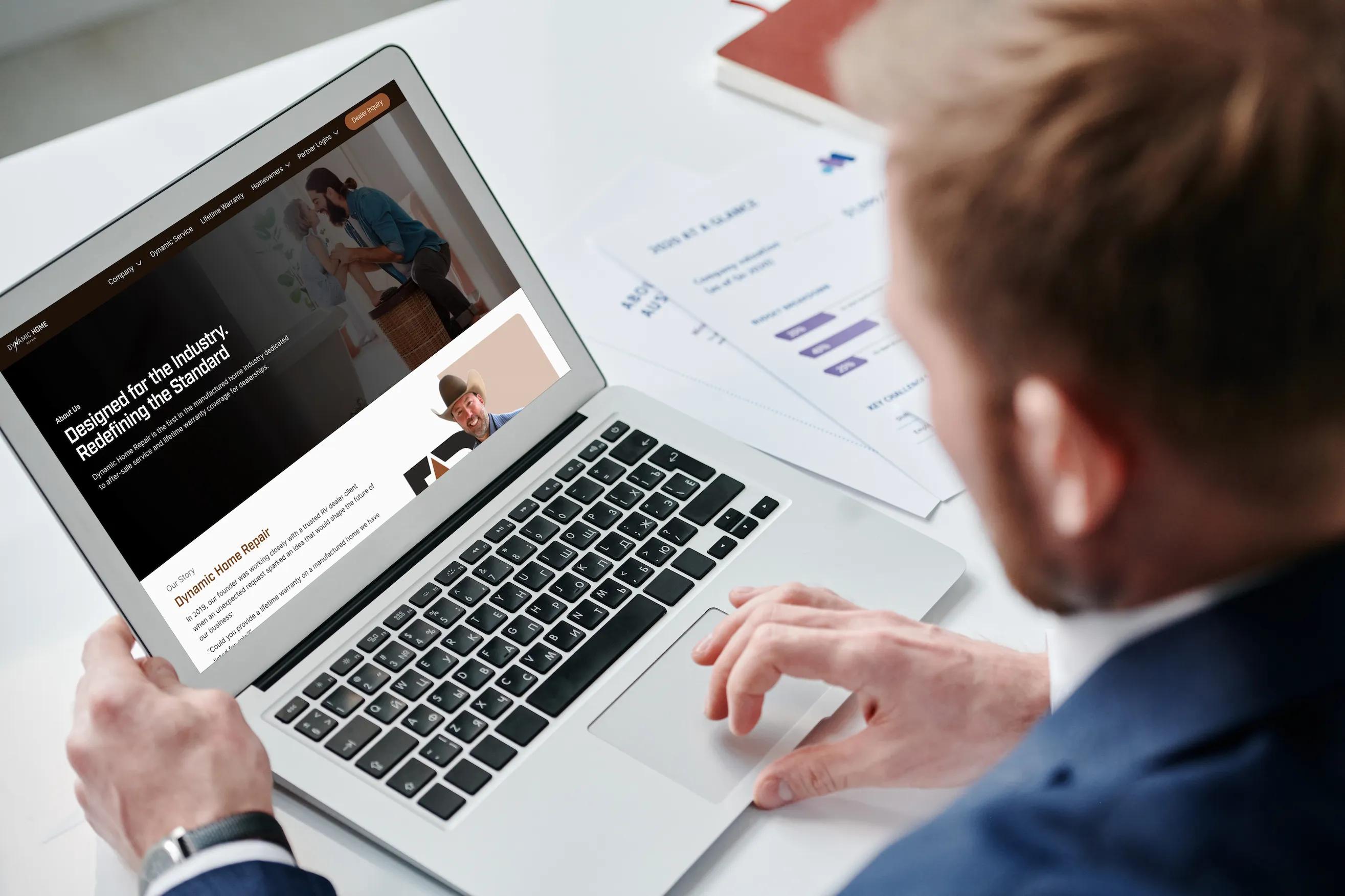 person looking at the website