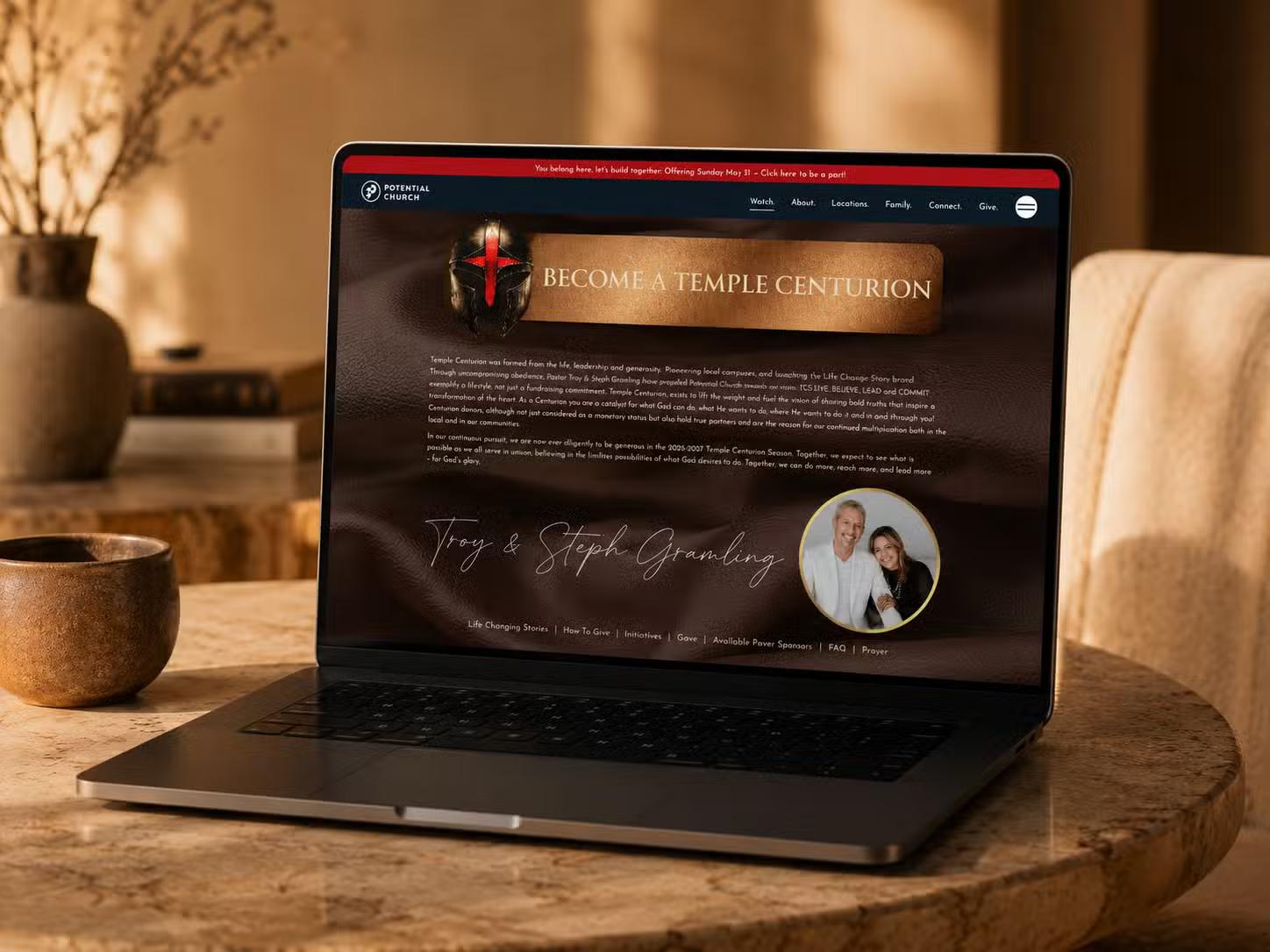 potential church website mockup