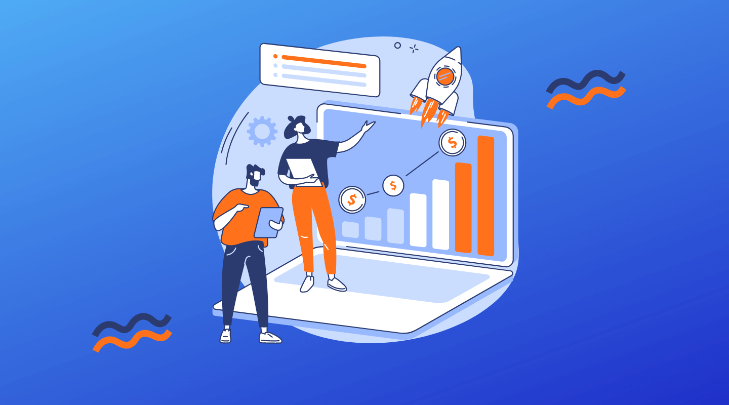 Illustration of business increasing profits with good web design principles and credibility practices.