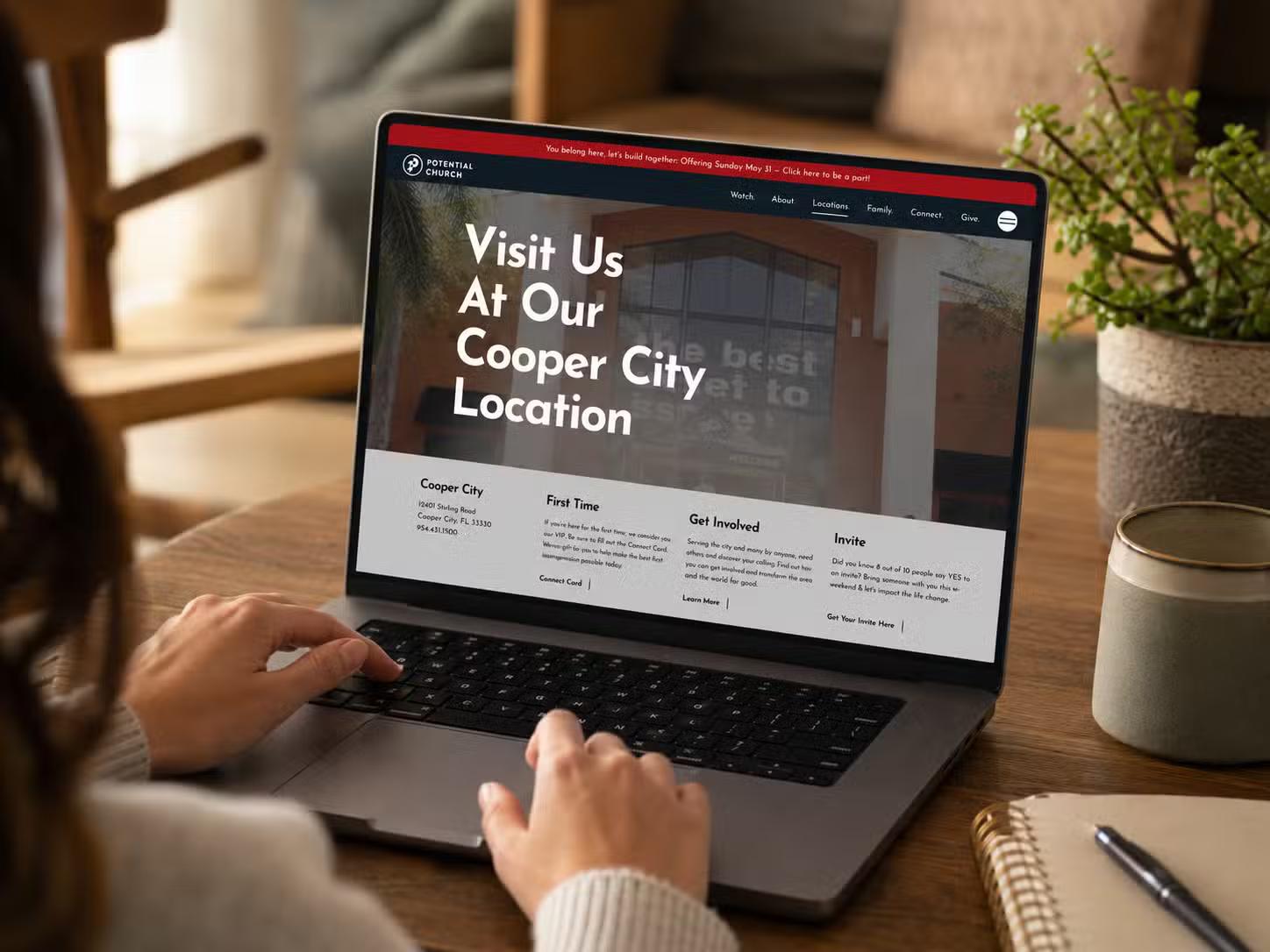 Mockups of the Potential Church Website