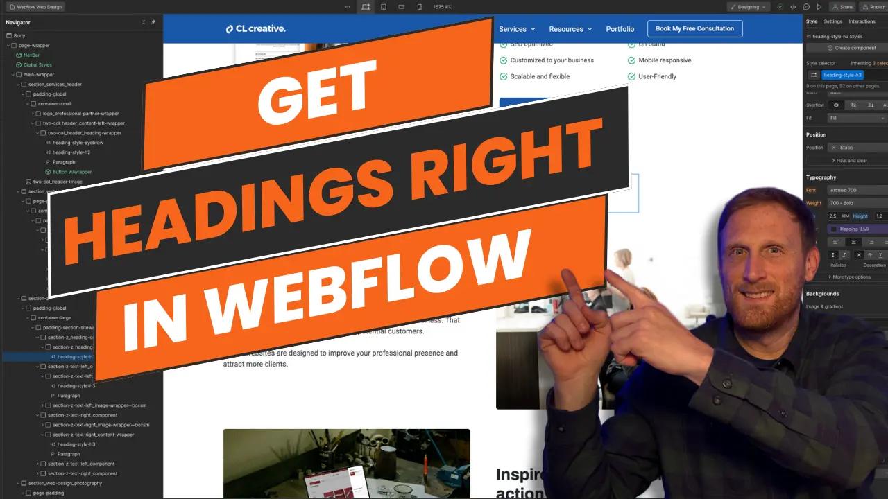 How NOT to Style Headings in Webflow