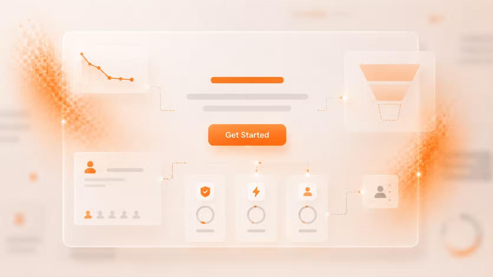 A cta section on a website showing a vague cta like Get Started and that conversions are hindered because of that vague cta