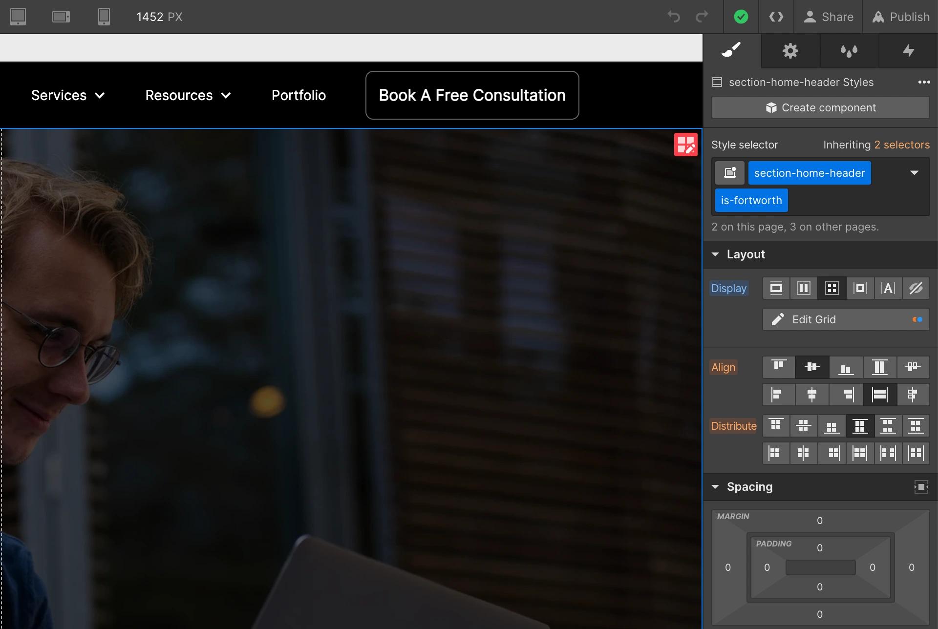 style selector webflow