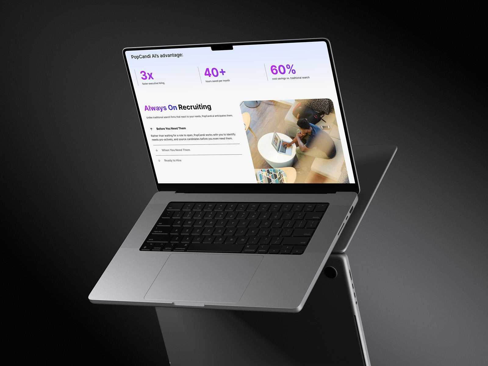 mockup of a website created in webflow