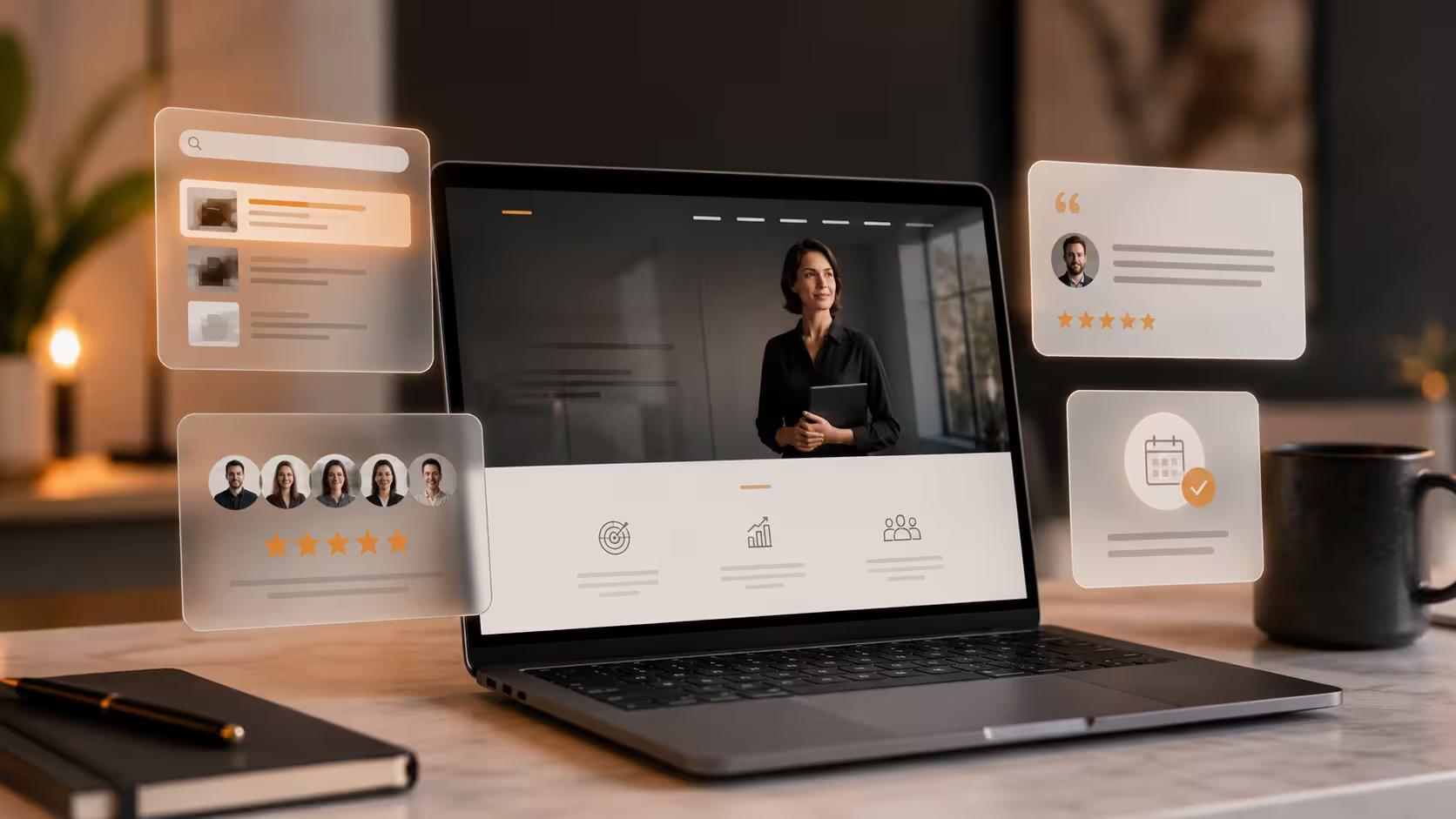 Person on a website and the website shows that the person is at the center. They have other ways in which they can do outreach and book instead of calling
