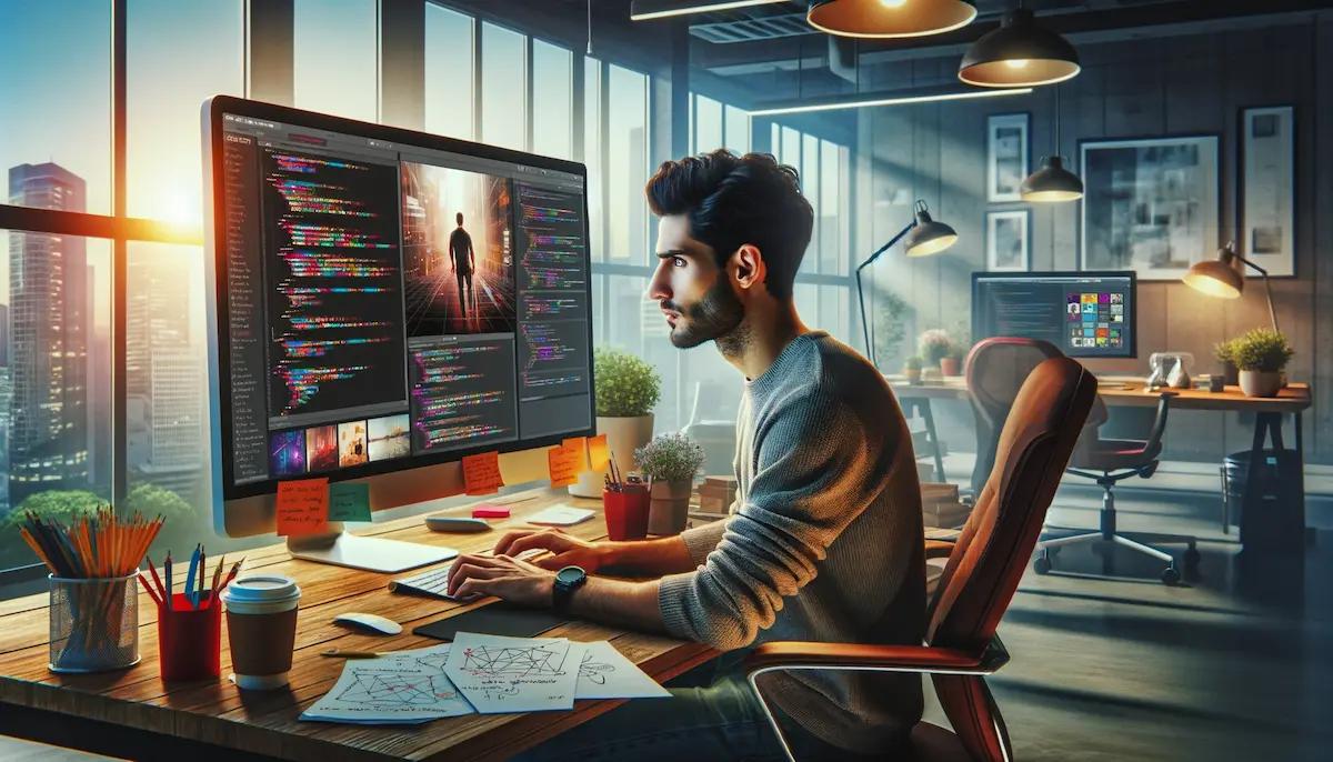 web developer developing a website
