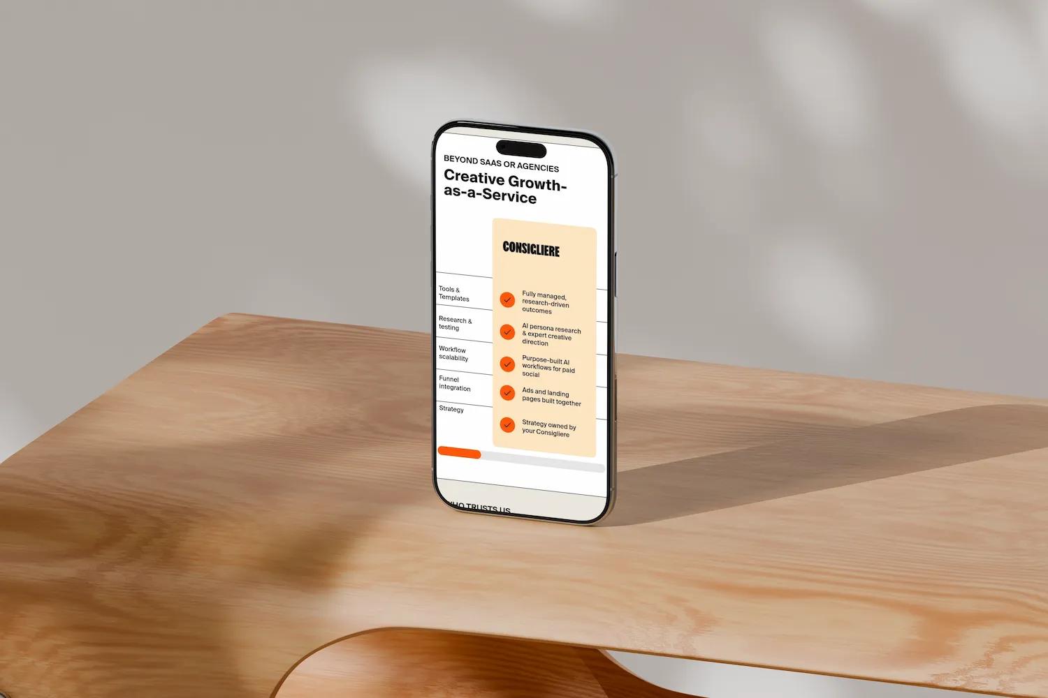 mobile view of the slider