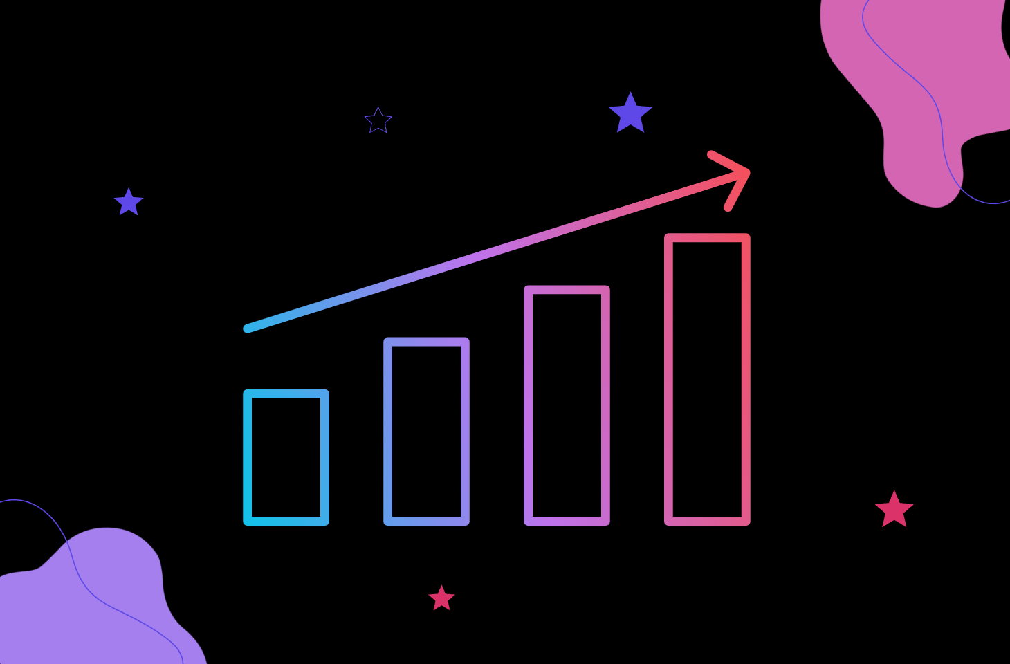 colorful image of a bar graph with a line showing the search results are going up.