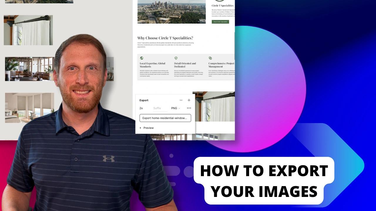 thumbnail for a video on how to export your images from figma into webflow