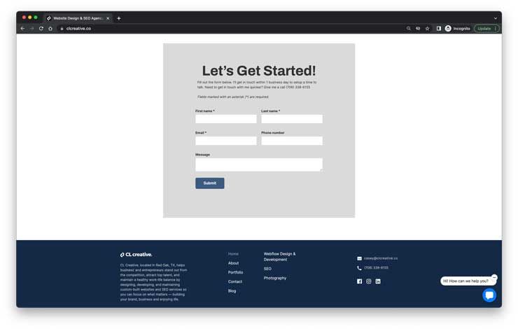 contact footer example