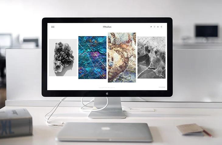 website on a big apple screen
