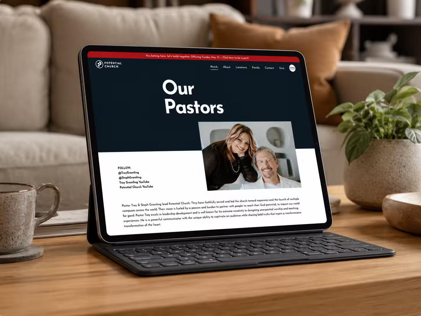 Mockups of the Potential Church Website